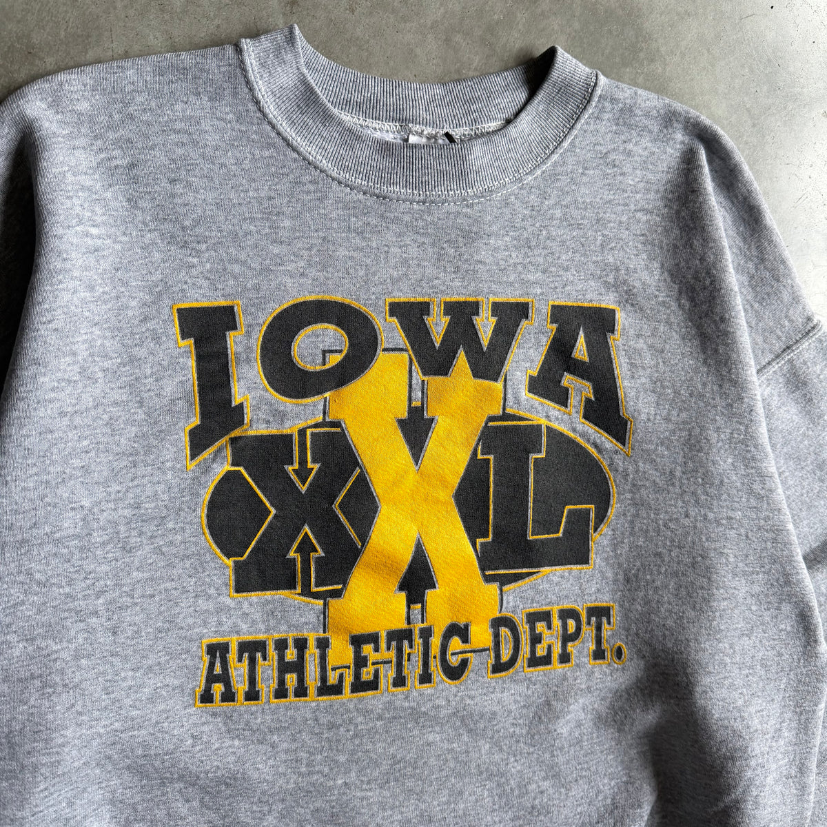 Vintage Iowa “XXL” Athletic Dept. Gray Sweatshirt