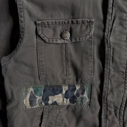 Y2K Aeropostale Olive Sherpa Collar Work Jacket w/ Camo Patch