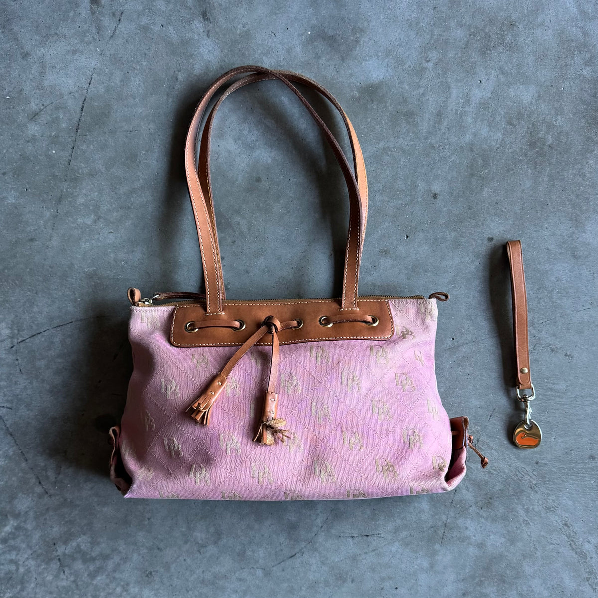 Y2K Dooney & Bourke Pink Monogram Shoulder Bag