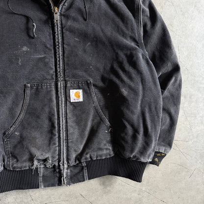 Vintage Carhartt ‘JQ1005’ Paint Splattered Black Active Jacket