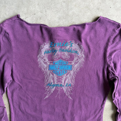 Y2K Harley Davidson Bike & Wing Spell-Out Longsleeve