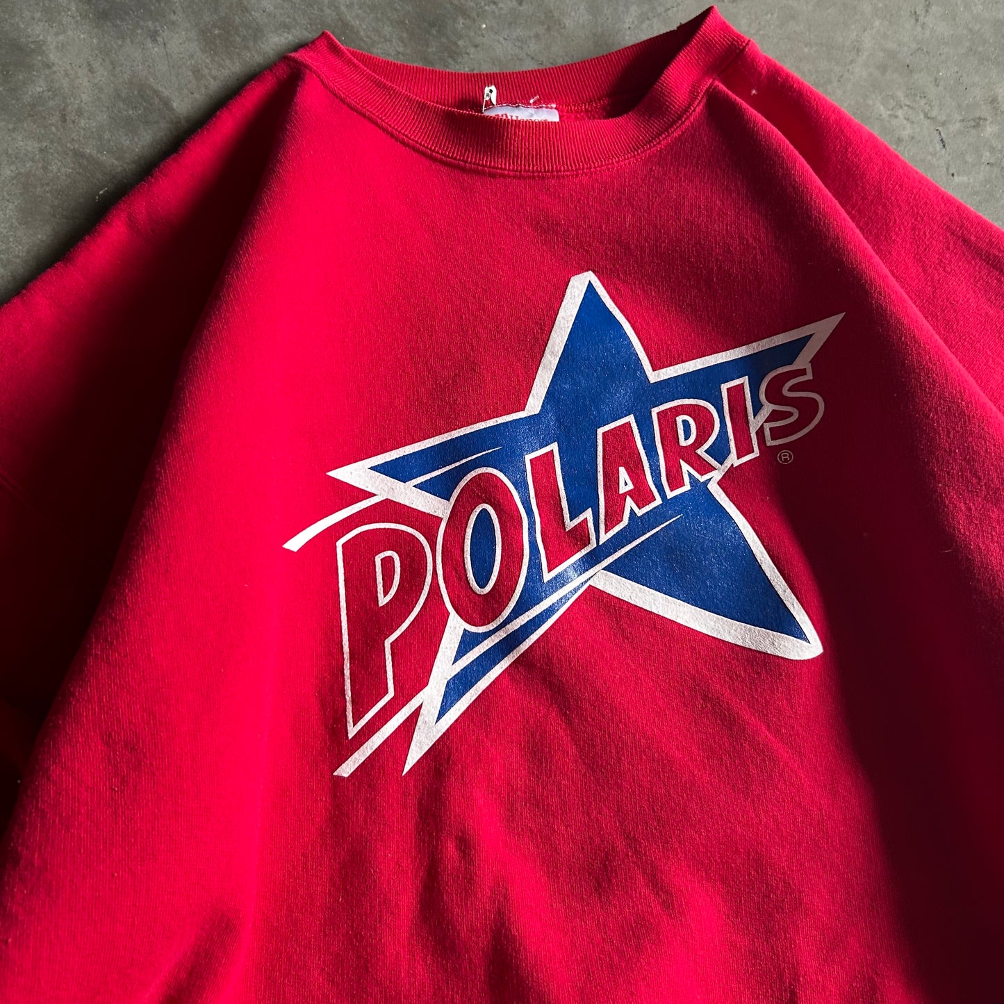 Vintage Polaris Star Logo Red Crewneck Sweatshirt