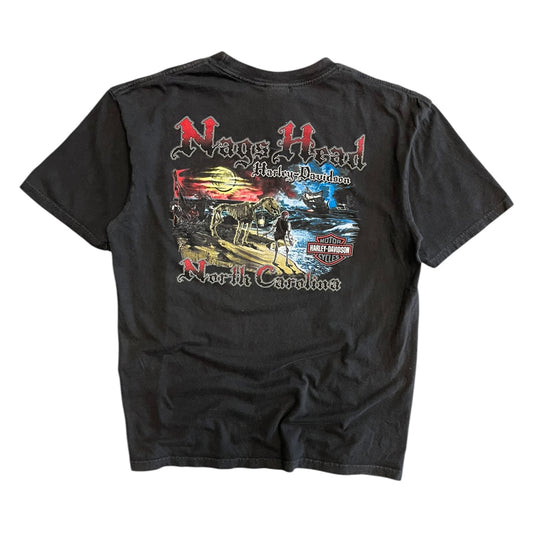 Y2K Harley Davidson North Carolina Pirate Ship T Shirt