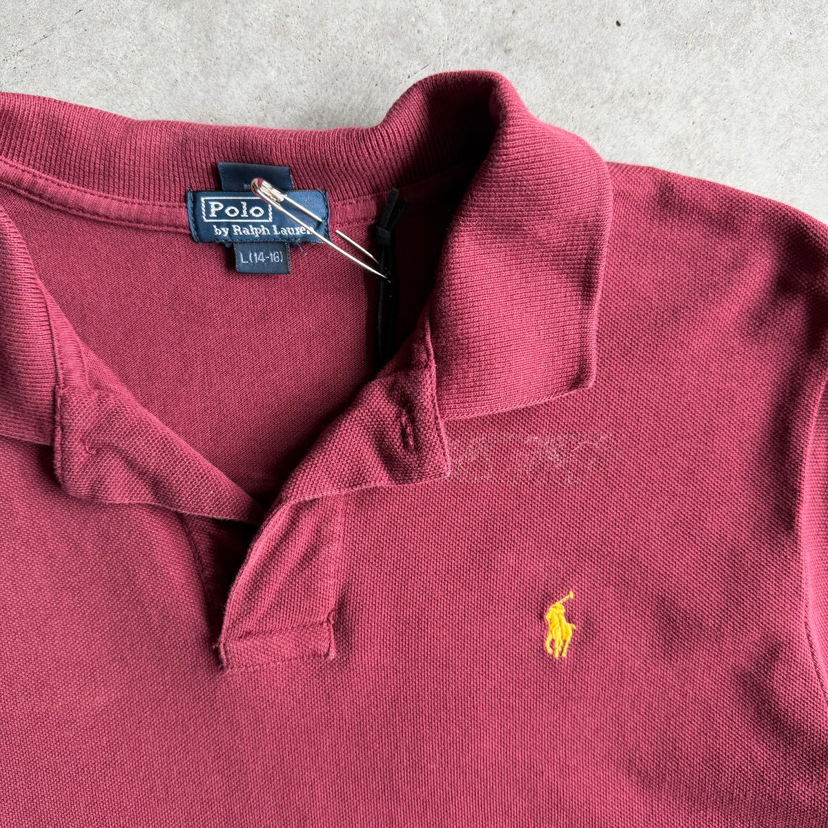 Y2K Youth Polo Ralph Lauren Burgundy w/ Yellow Pony Polo