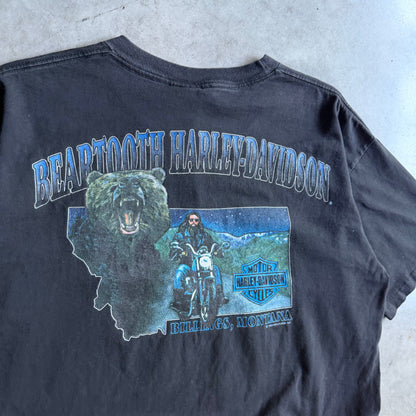 Vintage Harley Davidson V-Twin Spell-Out Eagle Beartooth Tee