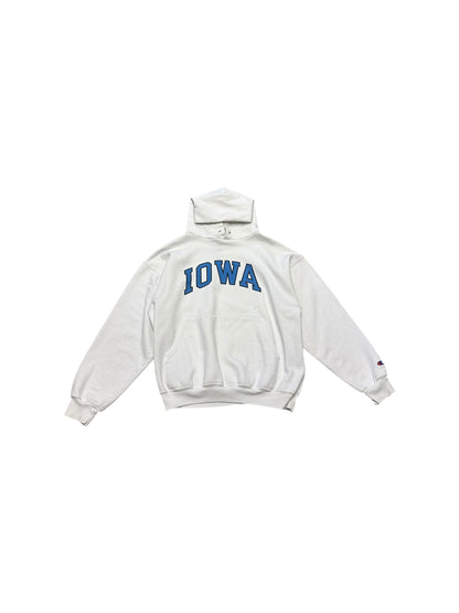Women’s Vintage Champion University Of Iowa White/Blue Hoodie