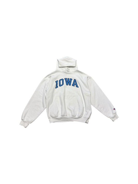 Women’s Vintage Champion University Of Iowa White/Blue Hoodie