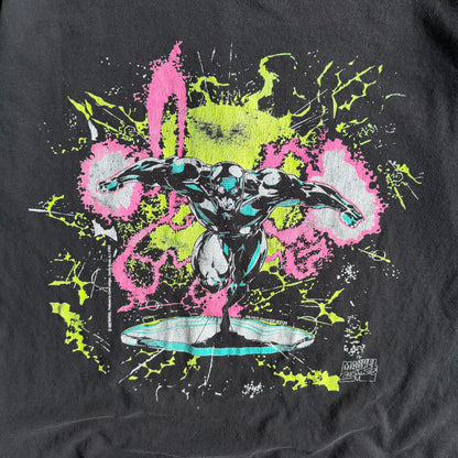 Vintage Marvel Comic Images Silver Surfer Fantastic Four Black Faded Tee