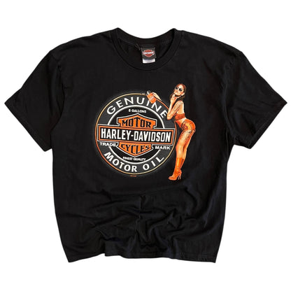Y2K Harley Davidson Orange Tattooed Women Tee