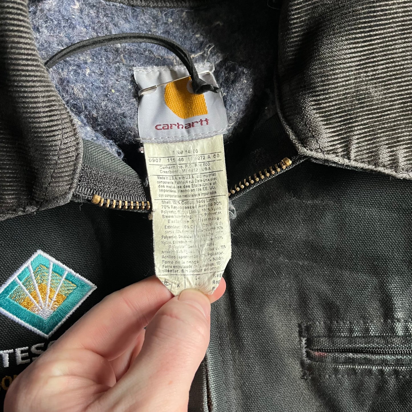 Vintage Black Blanket Lined Detroit Jacket