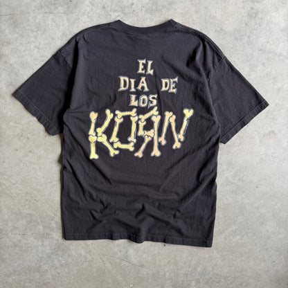 Vintage KORN Dia De Los Korn Skeleton Caricture T Shirt