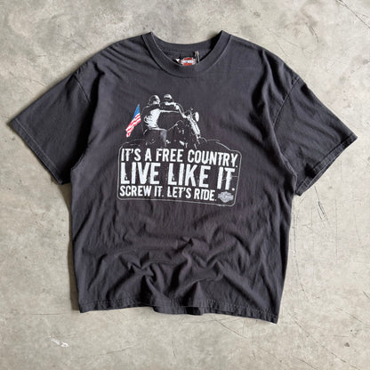 Y2K Harley Davidson “It’s a Free Country…” Quote Tee
