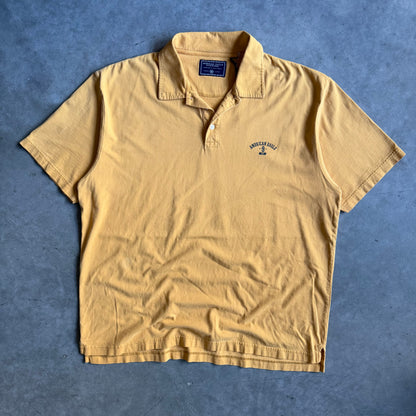 Y2K American Eagle Division 9 Gold Polo