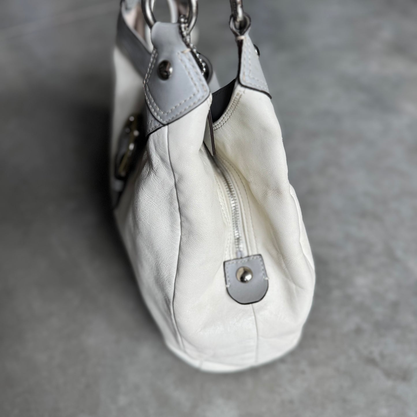 Y2K Coach SoHo Large Hobo Bag White/Grey