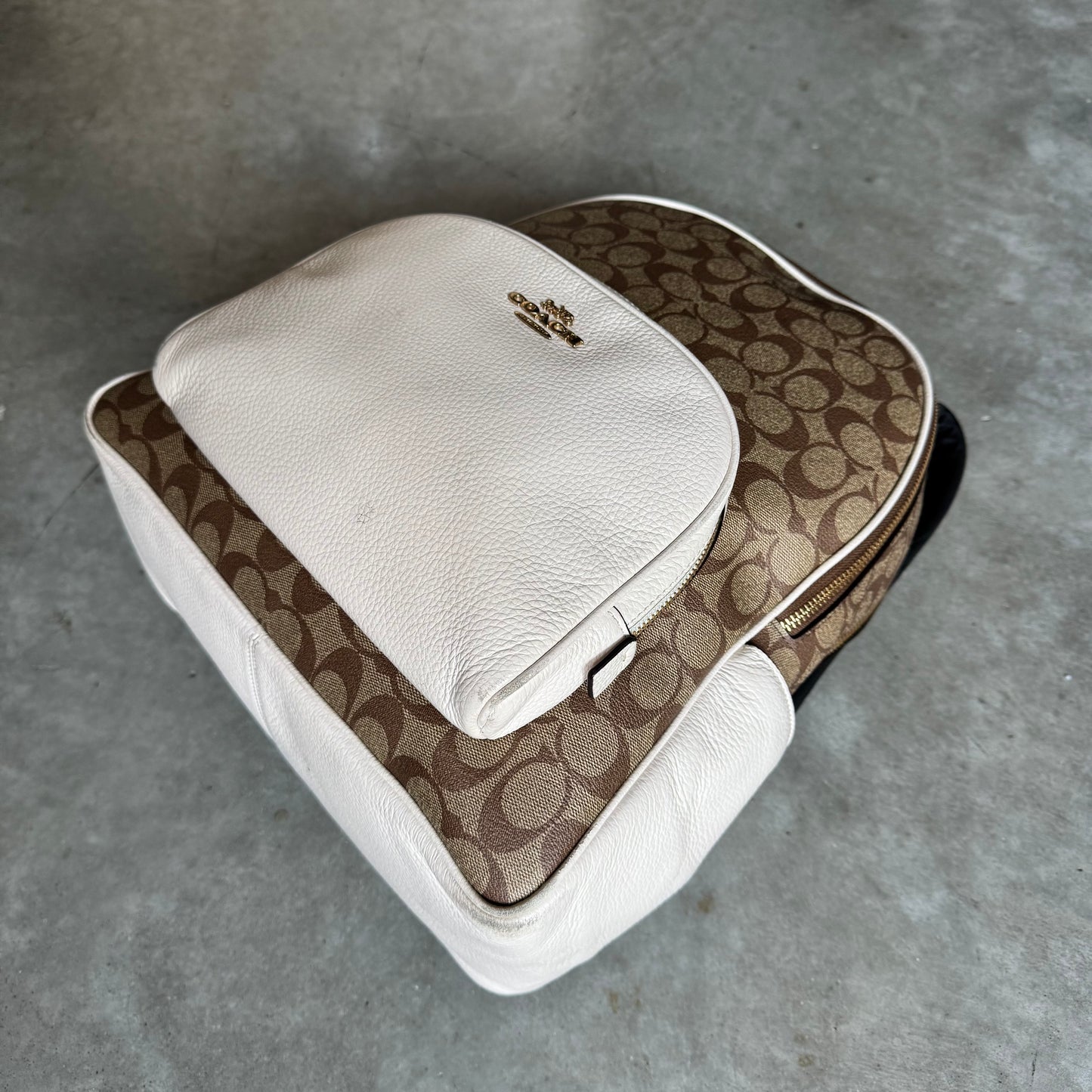 Coach Large Court Backpack Signature Canvas