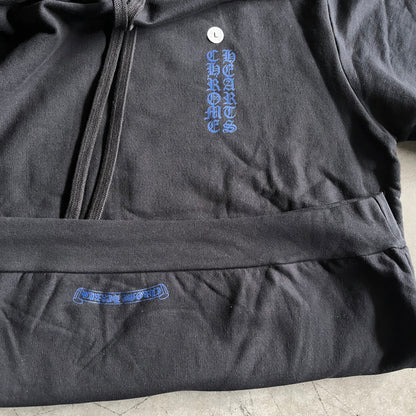 Chrome Hearts Blue Spell Out Horseshoe Hoodie