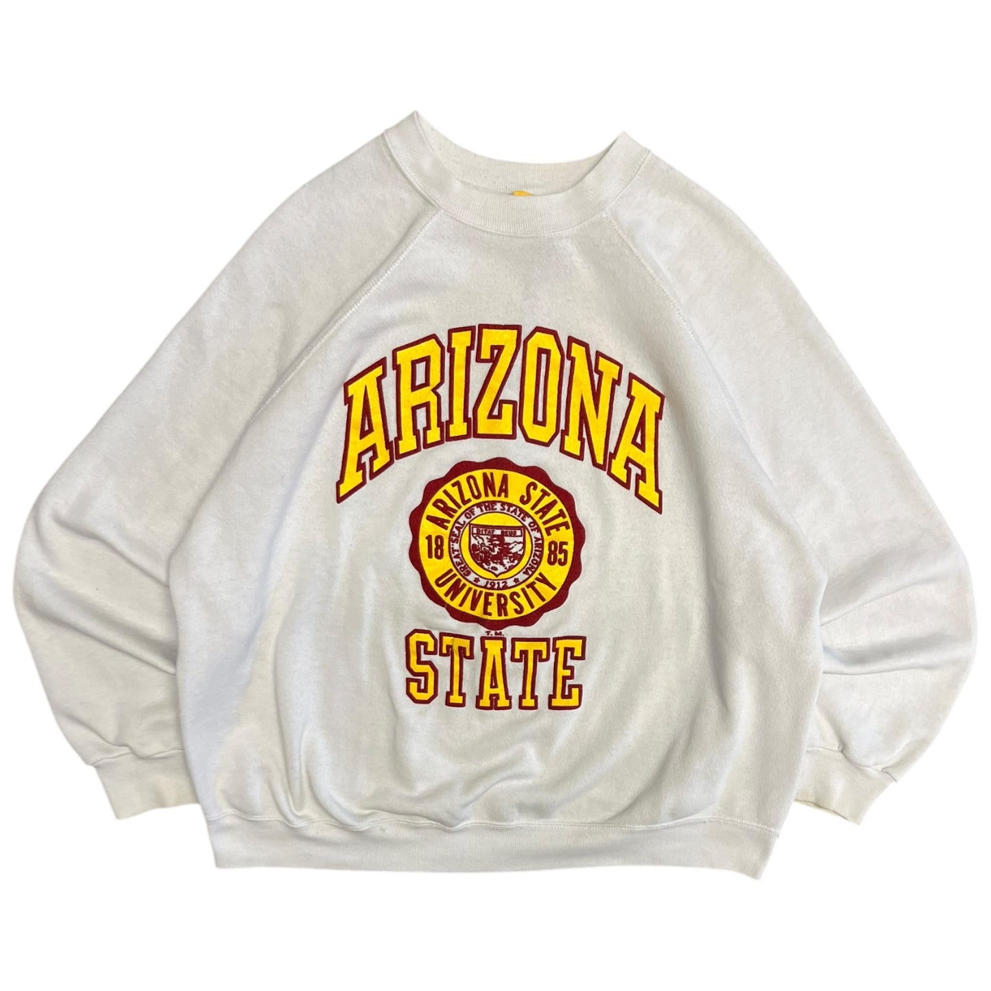 Vintage Arizona State University White Raglan Sweatshirt