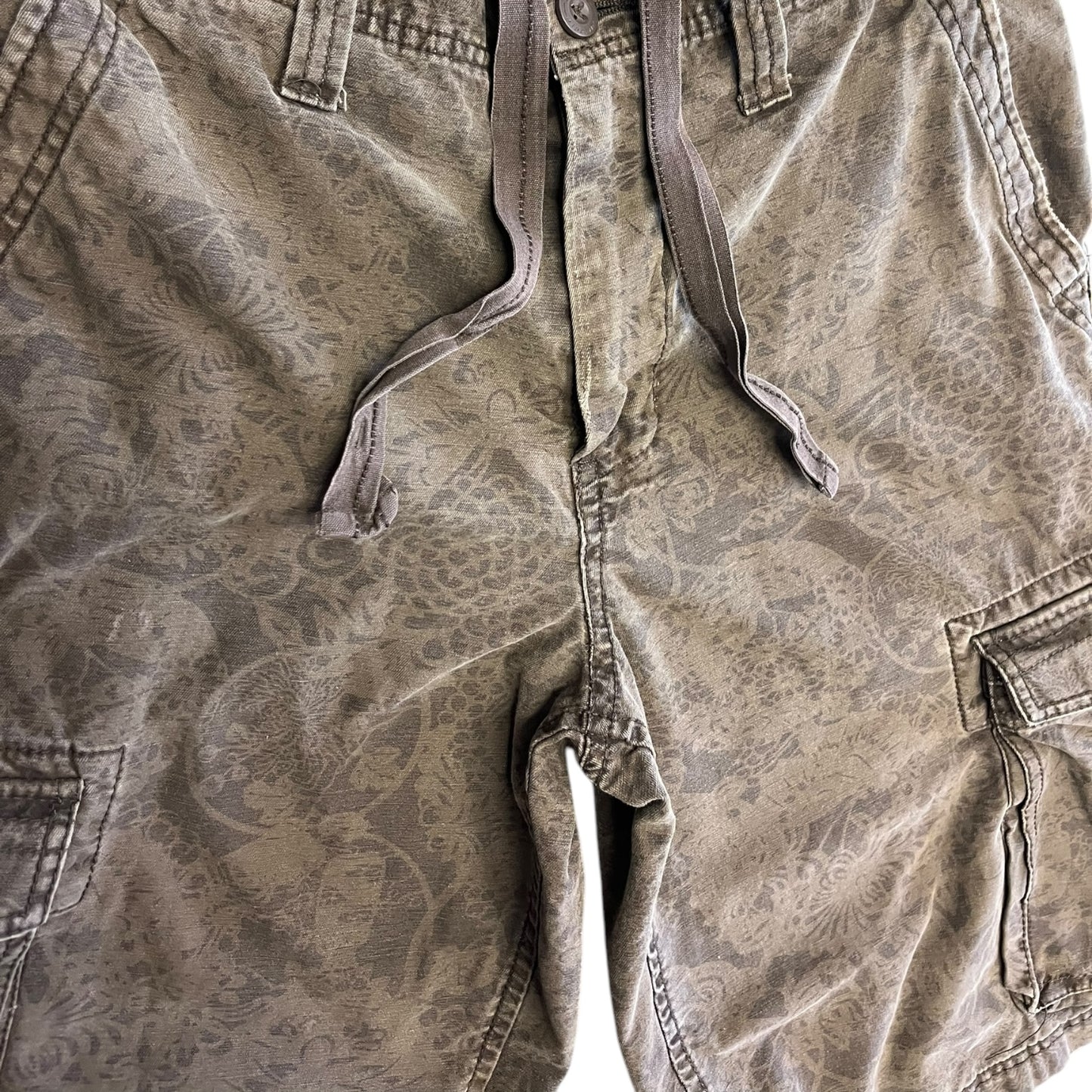 Y2K Urban Pipeline Brown Paisley Cargo Shorts