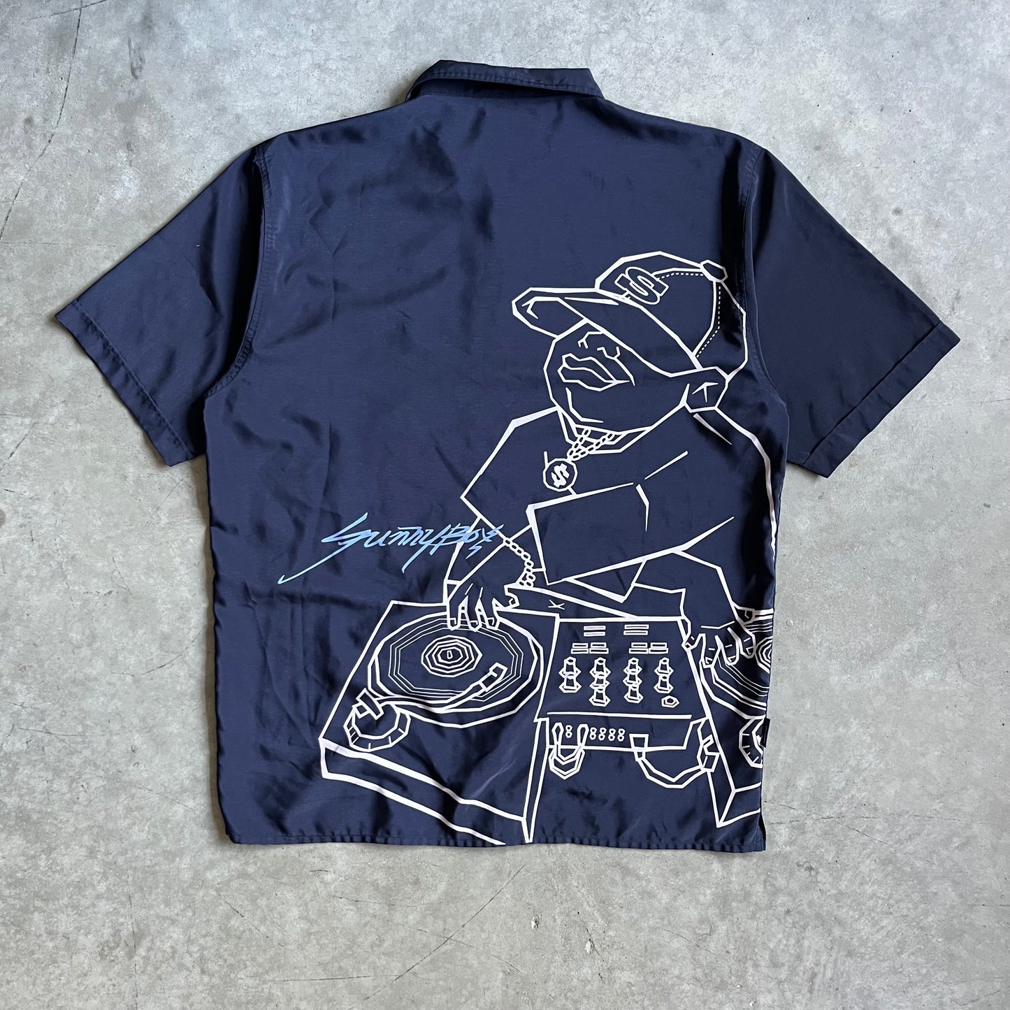 Y2K Sunny Boy Dj & Turntable Embroidered Shirt