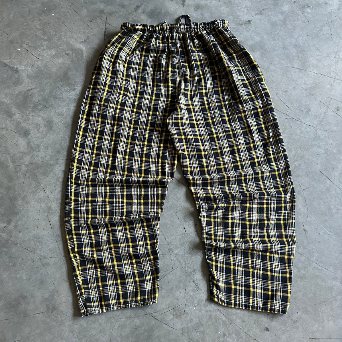 Y2K Iowa Hawkeyes Black & Gold Plaid Pajama Pants