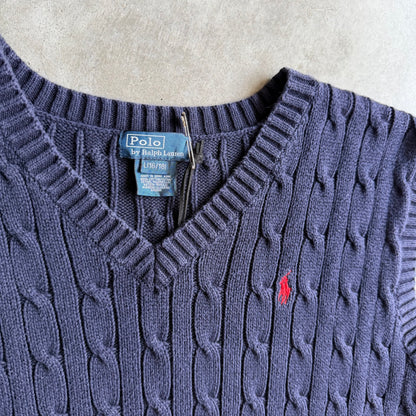 Youth Polo Ralph Lauren Navy Cable Knit Sweater Vest