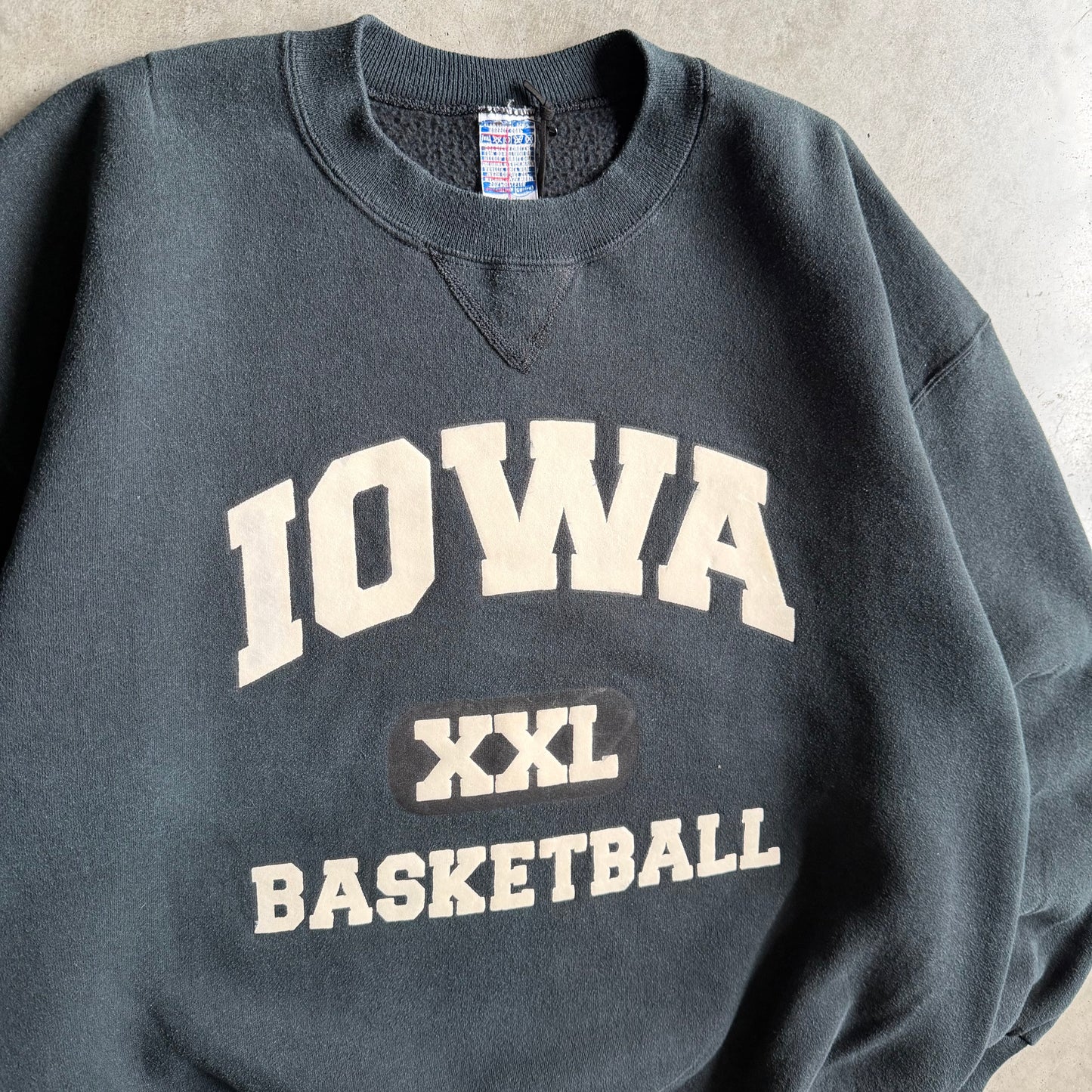 Vintage Iowa “XXL” Basketball White Spell-Out Sweatshirt
