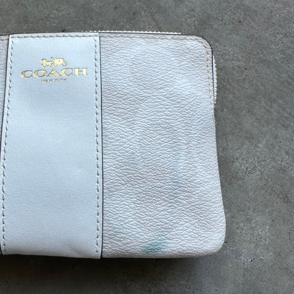 Coach White Jacquard Wallet Pouch