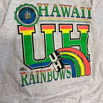 Vintage University Of Hawaii Rainbows Double Layered Tee
