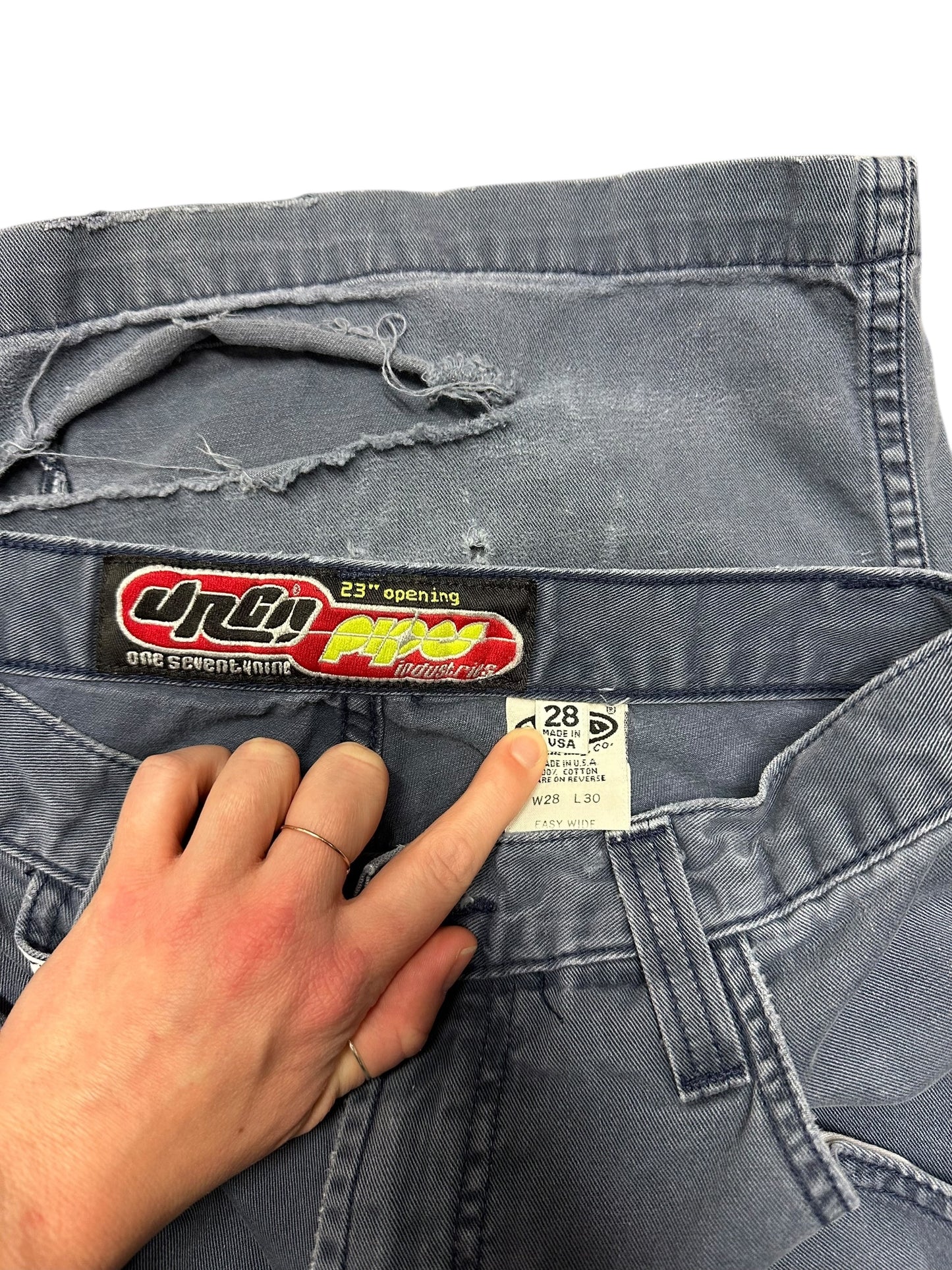 Women’s Y2K JNCO Distressed Blue Painter Wide Leg Pants