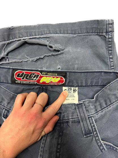 Women’s Y2K JNCO Distressed Blue Painter Wide Leg Pants