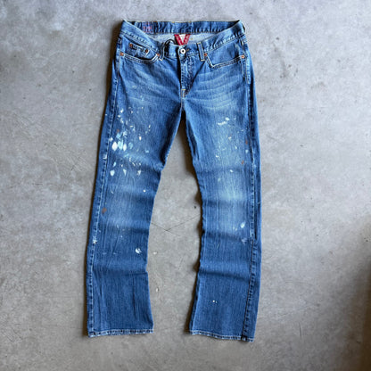 Vintage Lucky Brand Paint Splatter Bootcut Blue Jeans