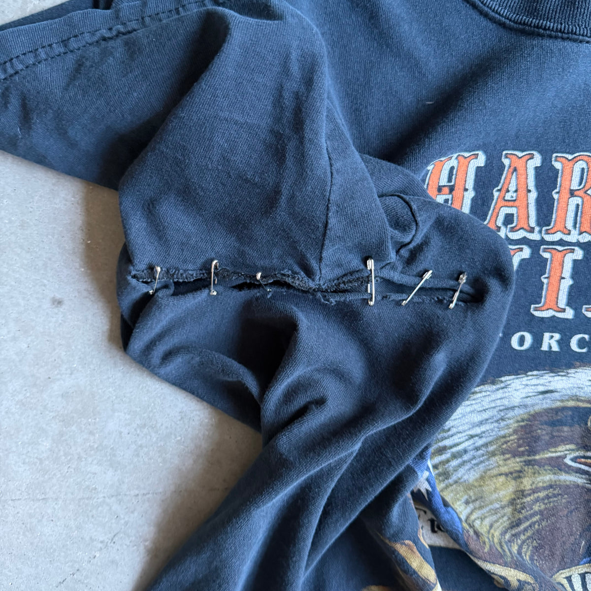 Vintage Thrashed Harley Davidson Eagle Australia T Shirt