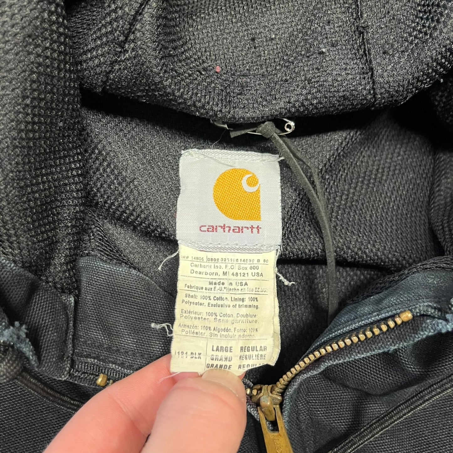 Carhartt ‘J131 BLK’ Distressed Black Active Jacket