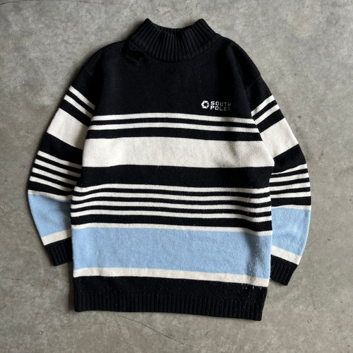 Y2K South Pole Striped Knit Sweater