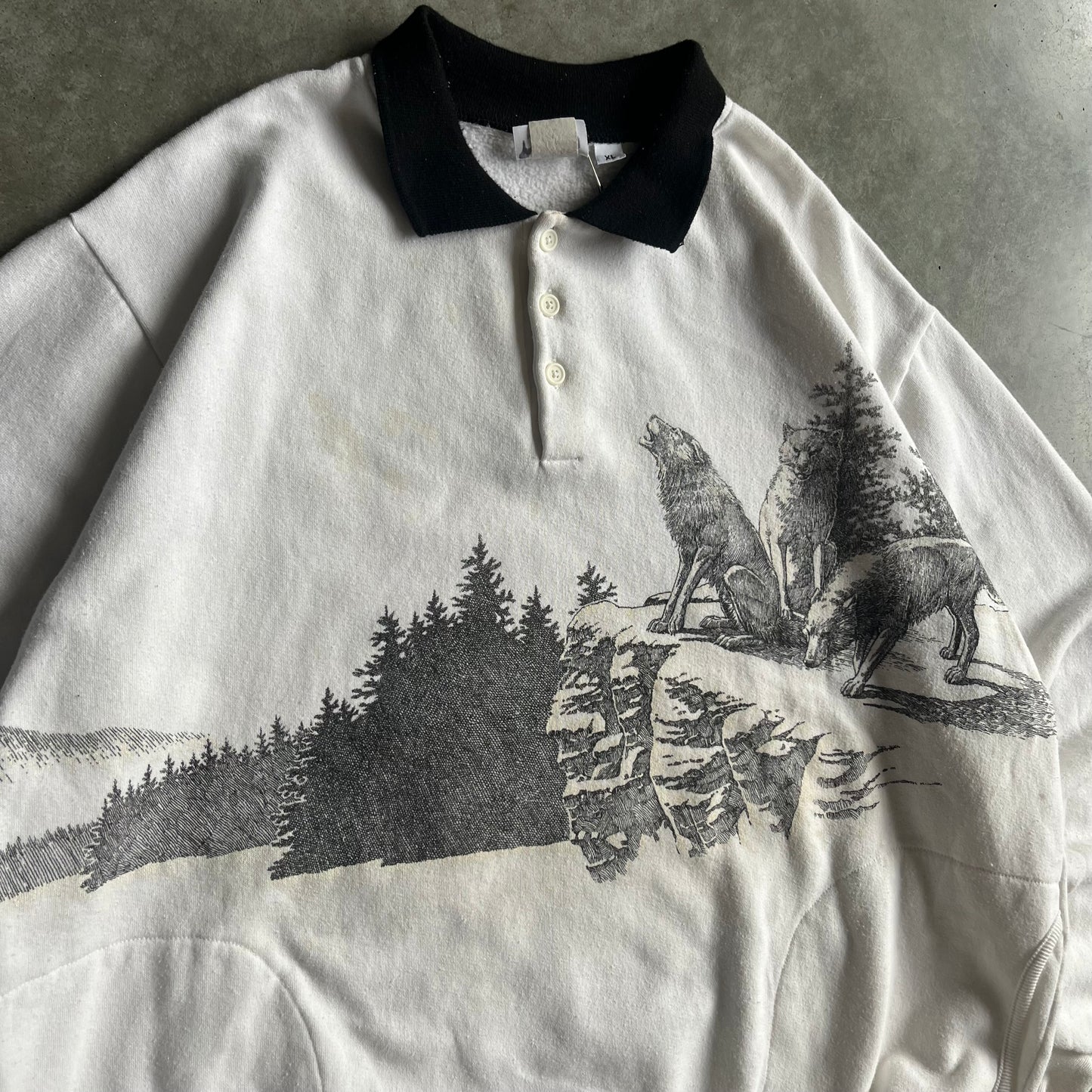 Vintage Howling Wolf Over The Forest Sweatshirt