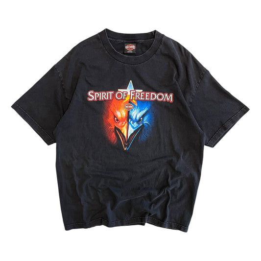 Y2K Harley Davidson Spirit Of Freedom Red & Blue Eagle Tee