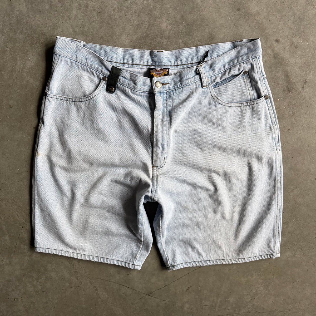 Y2K Harley Davidson Light Wash Baggy Jorts
