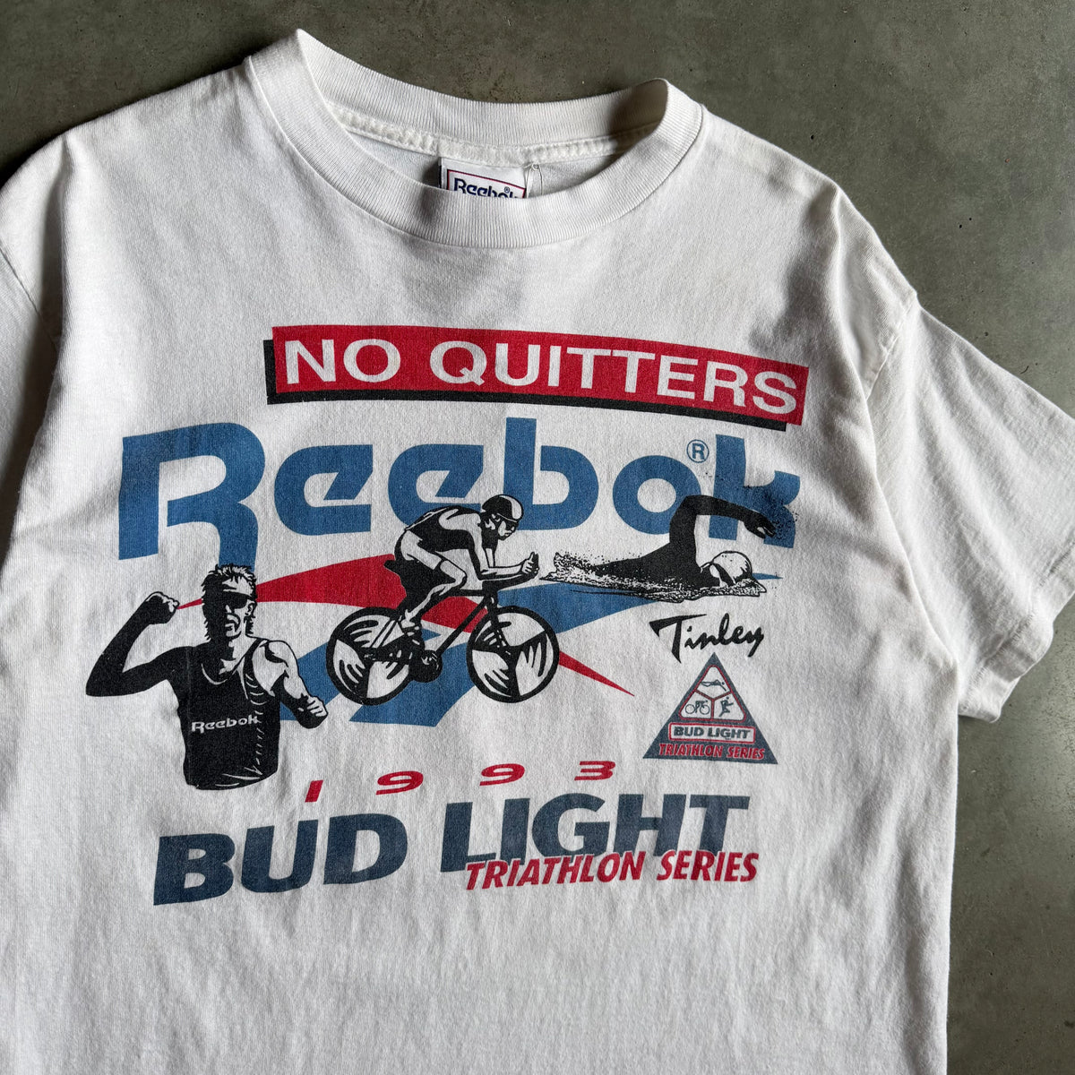Vintage Reebok Bud Light ‘93 “No Quitters” Triathlon Tee