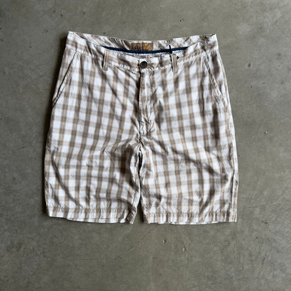 Y2K Blue Grey/White Plaid Shorts