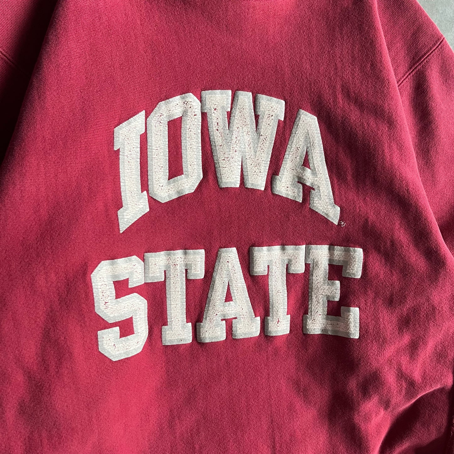 Vintage Champion Reverse Weave Iowa State Spellout Red