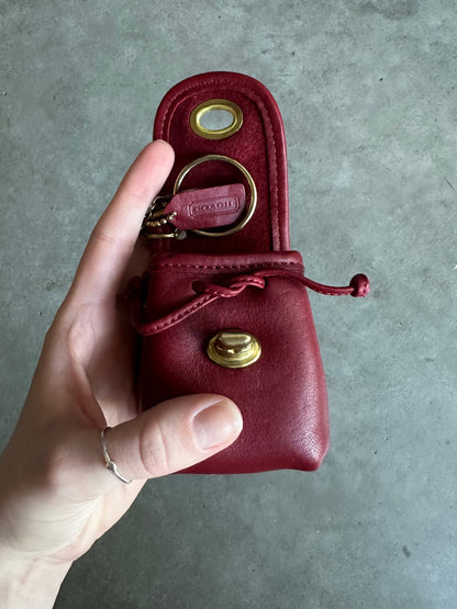 Authentic Coach Mini Day Pack Red Leather Key Chain Bag Charm