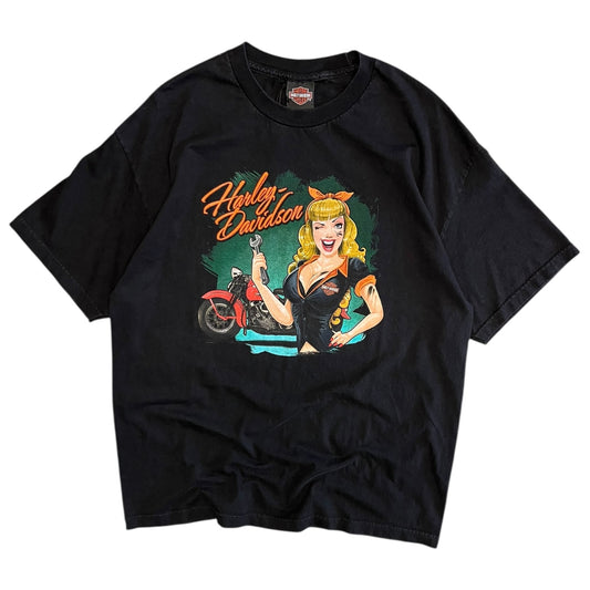 Y2K Harley Davidson Sturgis Mechanic Women Tee