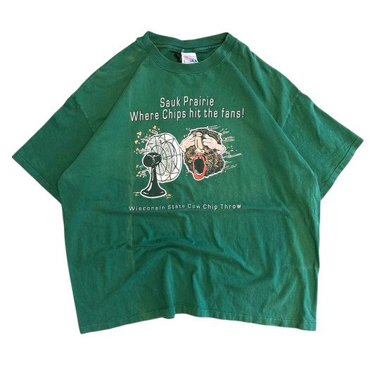 Vintage Wisconsin State Cow Chip Throw Tee
