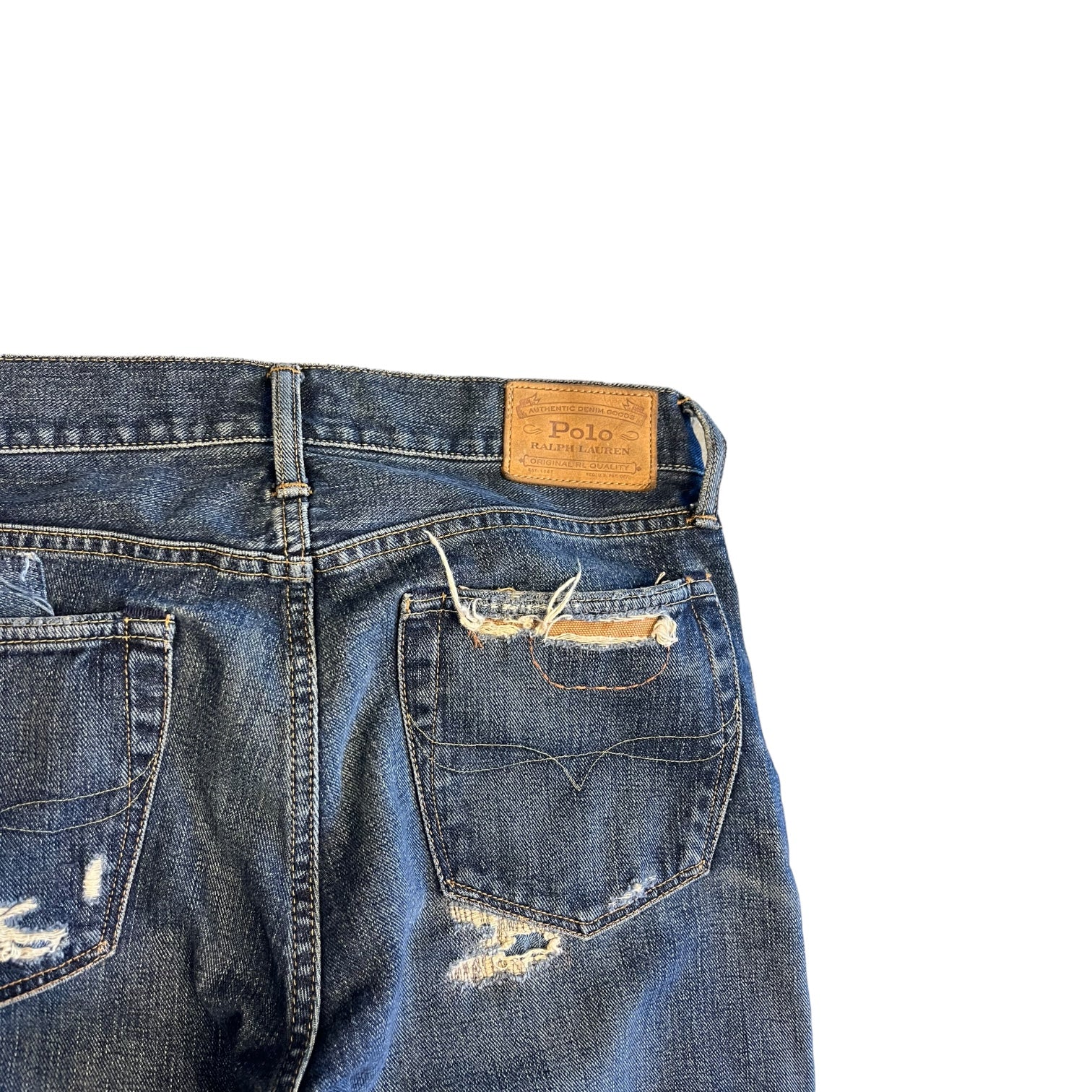 Girls’ newest Ralph Lauren distressed patchwork jeans