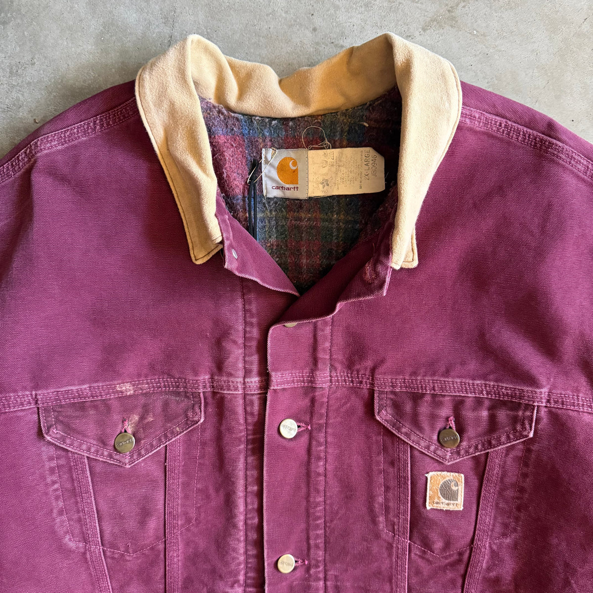 Vintage Carhartt ‘JB0946’ Ruby Suede Collar Trucker Jacket