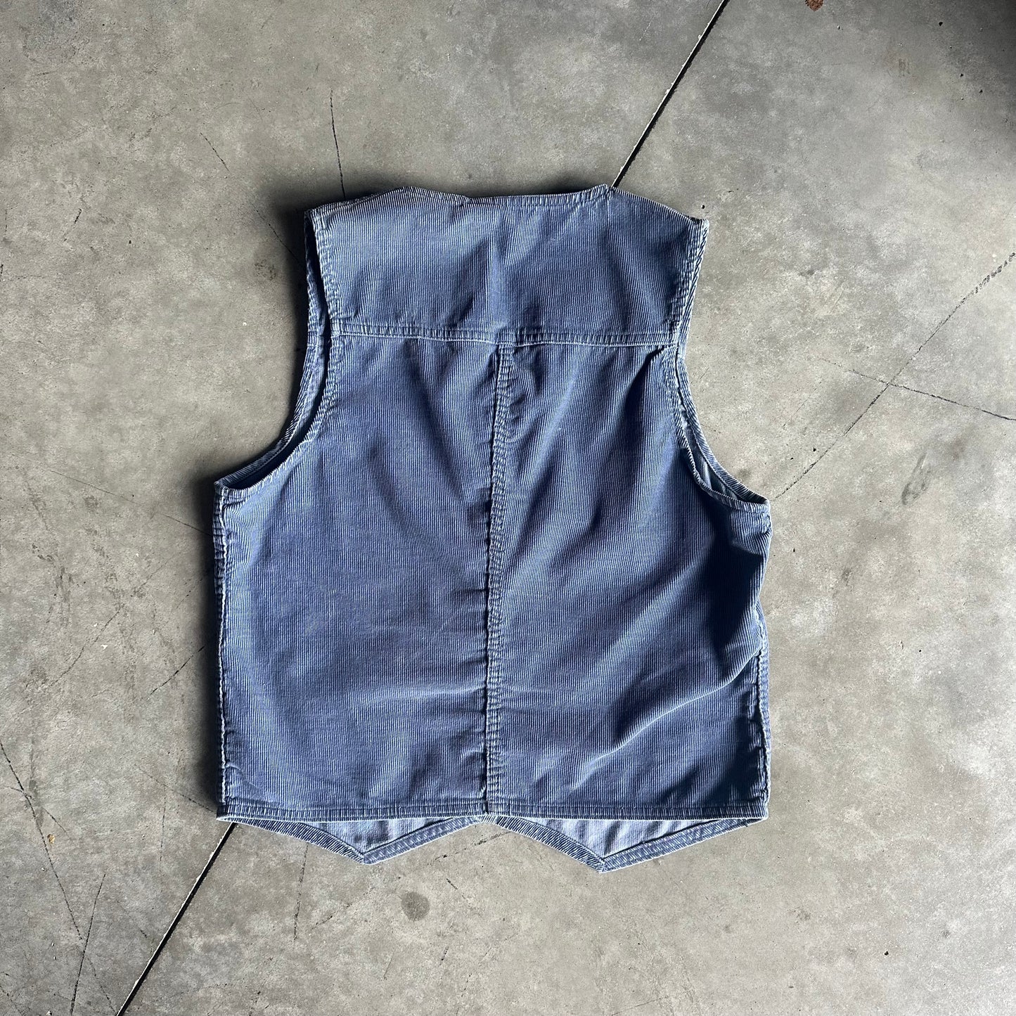 Women’s 70s Levi’s Panatela Dust Blue Corduroy Button Up Vest