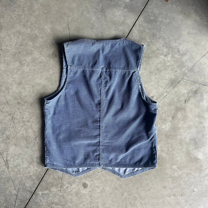 Women’s 70s Levi’s Panatela Dust Blue Corduroy Button Up Vest