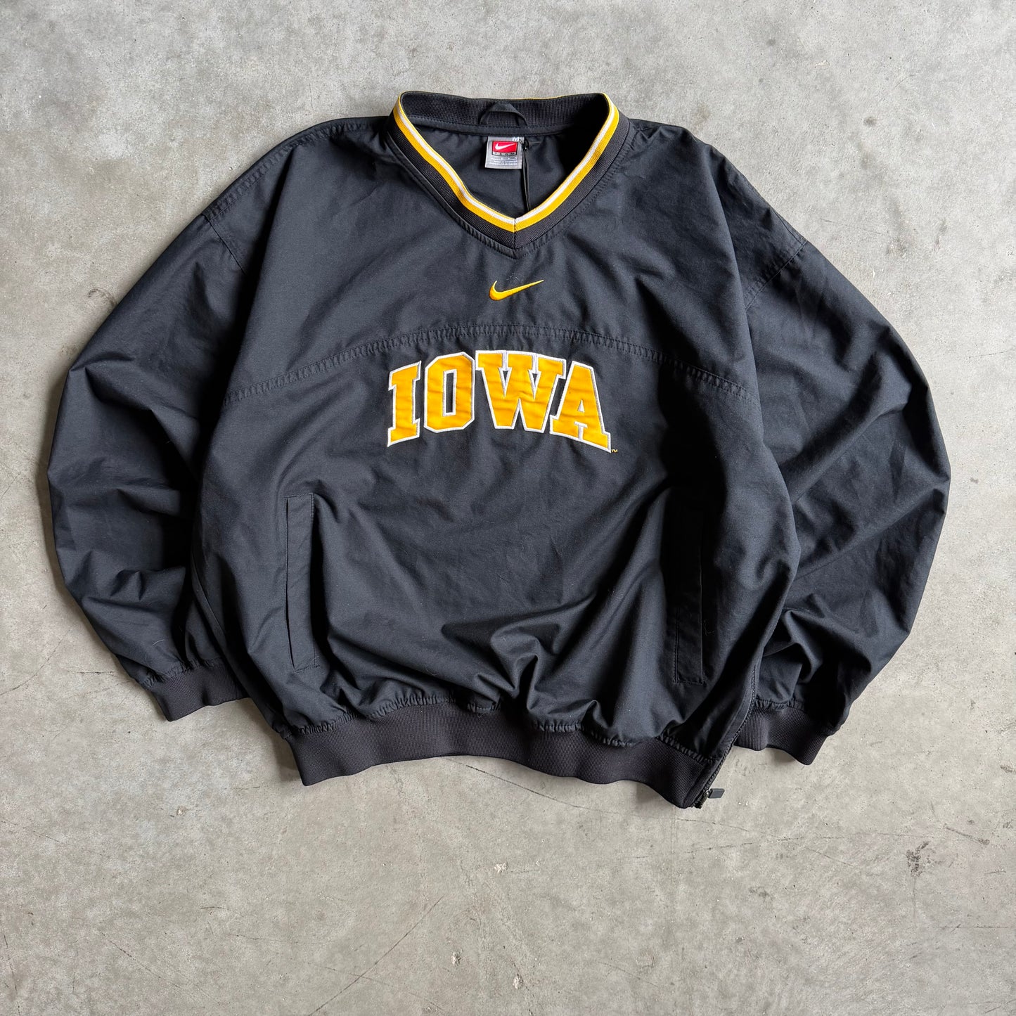 Vintage Nike Iowa Spell-Out Side Zip Windbreaker