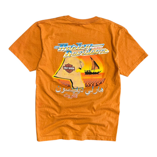 Y2K Harley Davidson ‘Get Gone’ Orange Arabic Tee