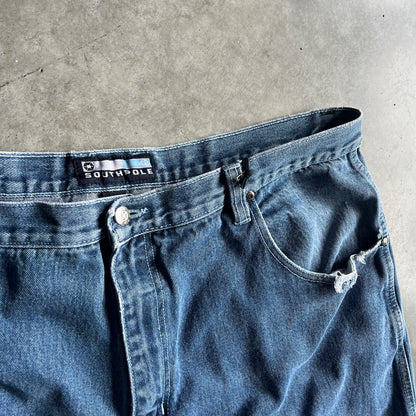 Y2K Southpole Blue Graffiti Baggy Carpenter Jorts
